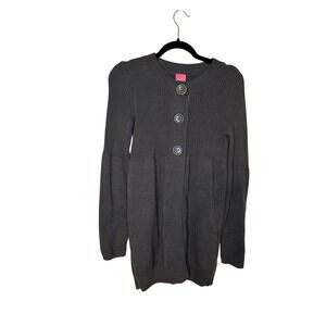 Du Jour Dark Gray Button Long‎ Sweater Womens  Size S
